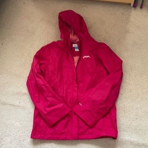 Columbia dark pink rain jacket